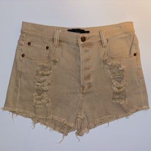 MINKPINK Tan Distressed Shorts Size: M